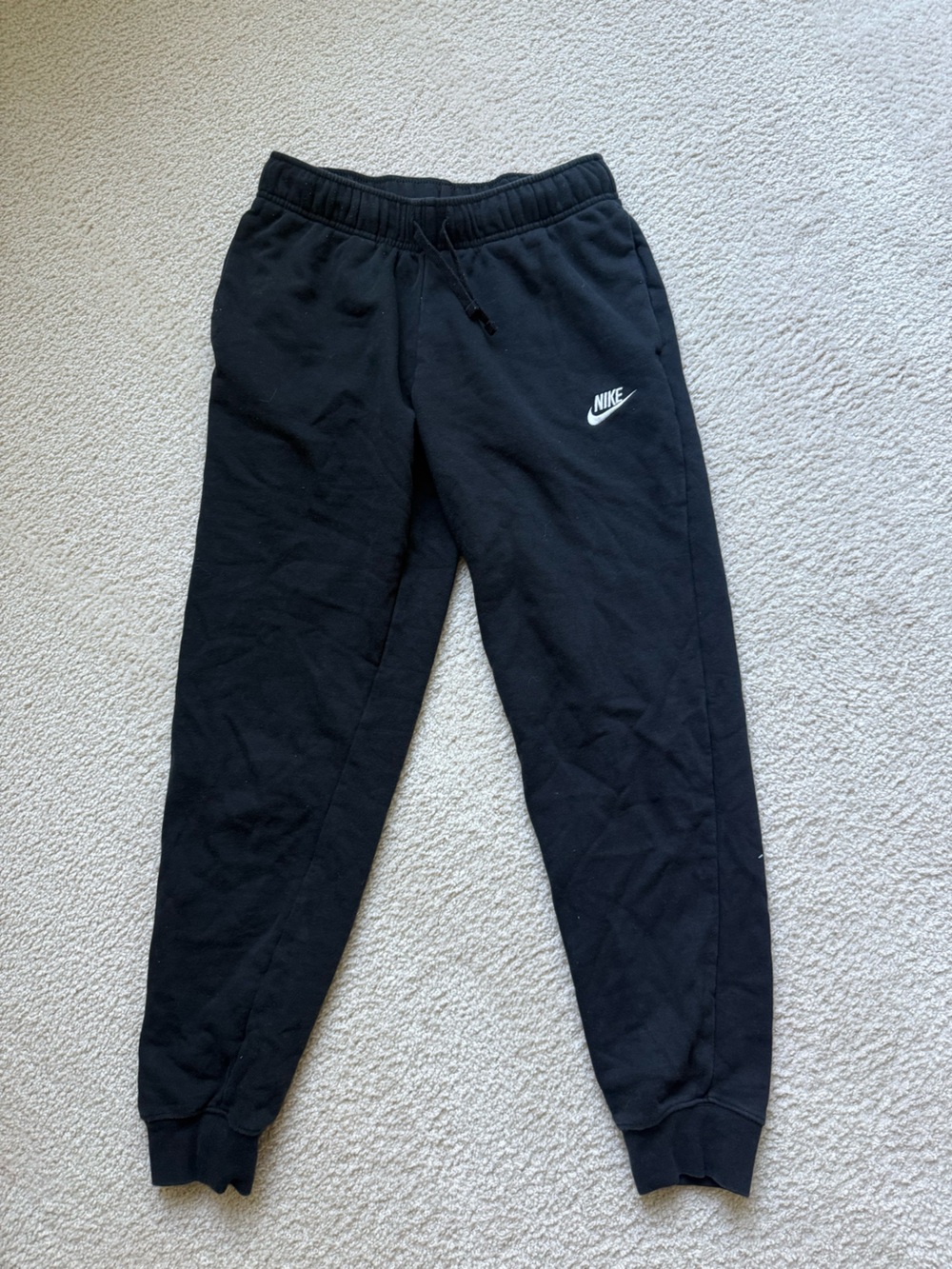 Nike women’s Black Jogger Sweatpants with White Swoosh